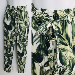 Schicke PALMENBLATT Tropical Print Freizeit Strand Resort HOSE Größe XS - Bild 1 von 9