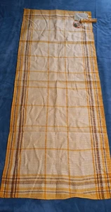 Table Runner/Tablecloth Textured Cotton Rayon Gold Brn Vintage Japan  39" x 14" - Picture 1 of 5