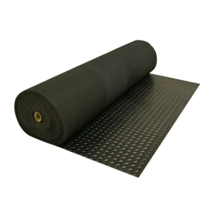 Rubber Floor Mat Diamond Plate 4 ft. x 5 ft. Garage Work Repair Shop Gym Black - Picture 1 of 7