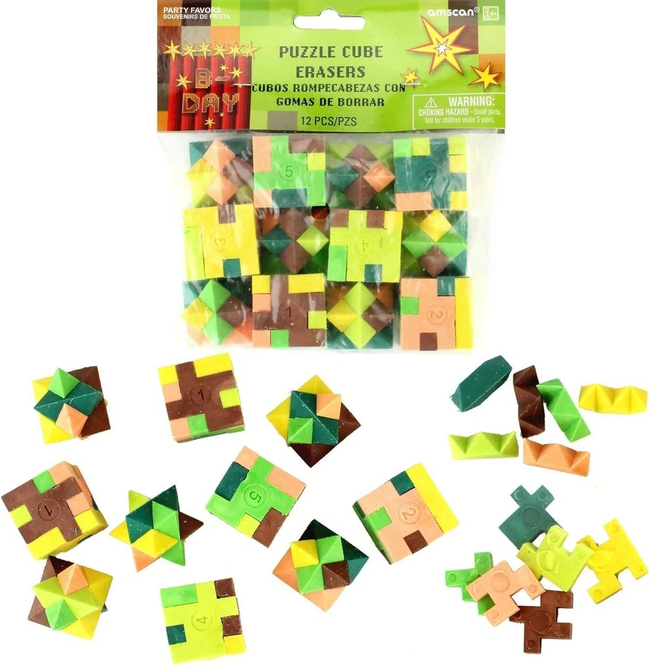 TNT Fiesta Mina Videojuego Épico Niños Fiesta de Cumpleaños Favor Puzzle Cubo Gomas de Borrar Foto 1 de 1
