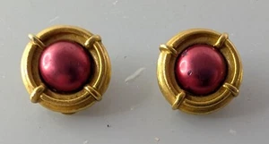 Pendientes de clip vintage Agatha Paris tono dorado llamativos usados - Imagen 1 de 3