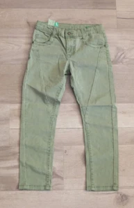 Benetton Stretch Jeans Size L 140 8-9J. NEW Adjustable Waist Green - Picture 1 of 6