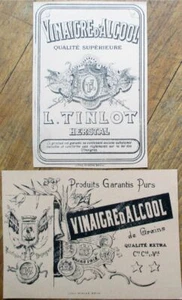 PAIR Printer's Proof 1930s Bottle Labels - Vinaigre d'Alcool - Picture 1 of 1