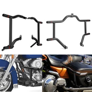 MOFUN Engine + Saddlebag Guard Flat Out Crash Bar for Harley Street Glide 97-08 - Foto 1 di 9