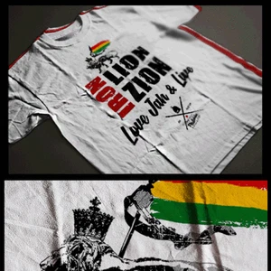 T-Shirt Reggae Rastafari Haile Selassie I African Jah Lion Weed Ganja Herb Rasta - Foto 1 di 1