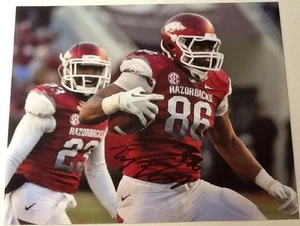 Trey Flowers foto calcio firmata 8x10 Arkansas con foto certificato di autenticità D - Foto 1 di 2