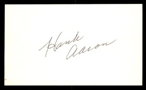 Hank Aaron Baseball Signed Auto Autograph 3 x 5 Index Card No COA *RM - Picture 1 of 2