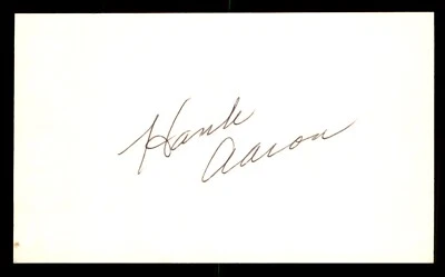Hank Aaron Baseball Signed Auto Autograph 3 x 5 Index Card No COA *RM - Image 1 of 2