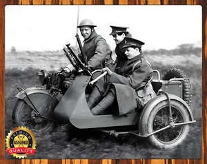 Ametralladora Norton G33 1940 sidecar militar - restaurada - letrero de metal 11 x 14 - Imagen 1 de 6