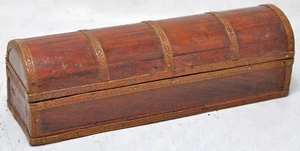 Caja de papelería pequeña de madera vintage original antigua hecha a mano - Imagen 1 de 10