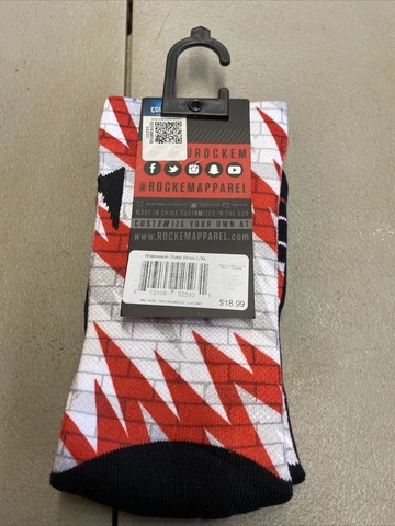 Rockemapparel Wisconsin Static Brick L-XL College Sock Clothing Crew Cover