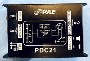 Pyle Pro PDC21 Direct Box 1/4-Inch Instrument To Balanced & Unbalanced - Picture 1 of 3