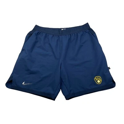 Pantalones Cortos Milwaukee Brewers X Nike Para Hombre Emitidos Cintura Elástica Azul • XL Foto 1 de 4
