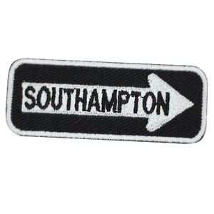 Parche de señal de tráfico Southampton bordado hierro para coser en parche para ropa 7,5x3 cm - Imagen 1 de 1