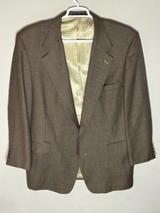 Blazer cappotto sportivo Harold Powell 48R 3 bottoni lana marrone righe rosse - Foto 1 di 10