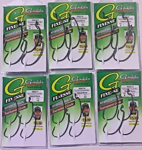 Gamakatsu G-Finesse Hybrid Worm Hook Matte Charcoal 4pk - Choose from 6 Sizes - Picture 1 of 1