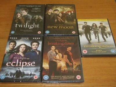 The Twilight/Twilight Eclipse/Breaking Dawn 1 And 2/New Moon Dvds, Brand New - Image 1 of 4