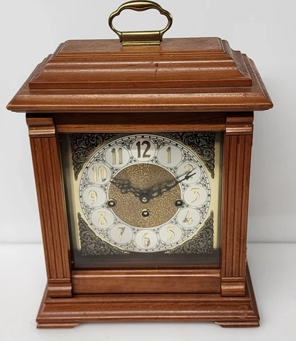 Emperor Wood Chime Mantle Shelf Clock 3 Key Made West Germany 341-020 0 Jewels Cover