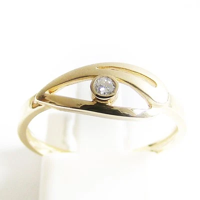 Ring Gold 375er 0,045 ct Brillant Goldringe Goldschmuck 9 kt Diamant Damen - Bild 1 von 4