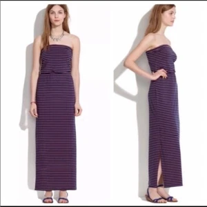 Maxi abito Madewell a righe weekend senza spalline nuovo con etichette medio - Foto 1 di 5