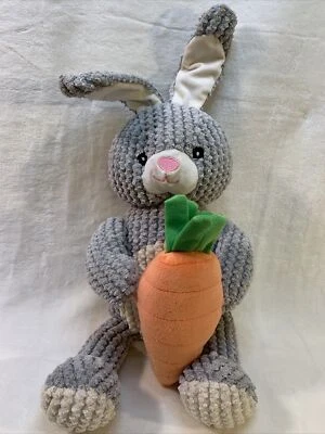 Patchwork Pet 19” Easter Bunny w/ Detachable Carrot Crinkle Squeaky Pet Toy NWOT - Image 1 of 4