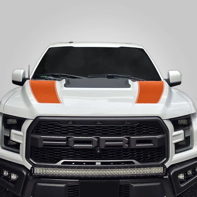 Hood Race Stripe kit for 2017 2018 2019 Ford Raptor F-150 Graphics Decals ORANGE - Image 1 of 3
