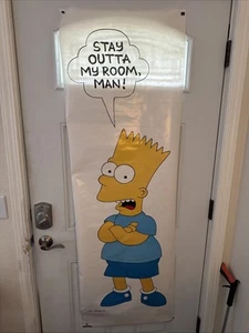 PÓSTER DE LOS SIMPSON 1990 TAMAÑO PUERTA BART SIMPSON QUÉDATE FUERA DE MI HABITACIÓN #2059 - Imagen 1 de 10