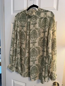 SHEIN CURVE GR. 4X grün/beige Print (2) Perlen Knopfverschluss - Bild 1 von 7