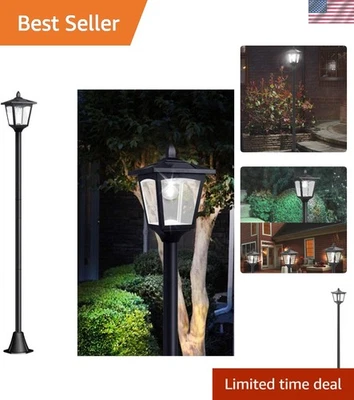 Dimmable 67" Solar Lamp Post - 50 Lumens Vintage Lighting for Driveways & Patios - Image 1 of 4