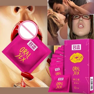 10-50pcs Oral Sex Condoms Cherry Flavor Latex Condones Sleeve Blowjob Sleeve US - Picture 1 of 21