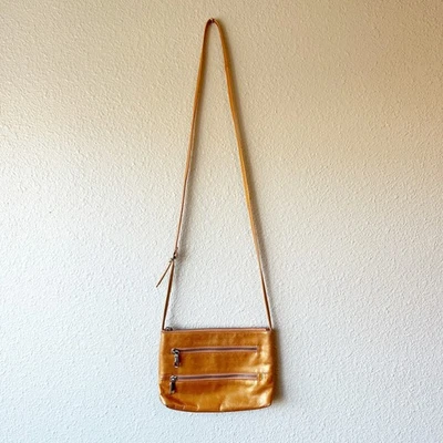Bolso Bandolera HOBO Cuero Naranja Brillante Doble Cremallera  Foto 1 de 4
