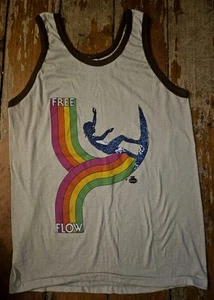 Vtg 70s Ringer Tank T Shirt Sandbags USA Single Stitch Surf Skate Hawaii MED - Picture 1 of 9
