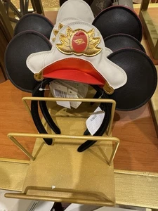 2025 Disney Cruise Line Captain Minnie Mouse Ears Red Leather New Dcl - Foto 1 di 1