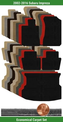 Juego de alfombrillas Velourtex personalizadas para Subaru Impreza 2002-2016 (5 piezas) #1279 Foto 1 de 4