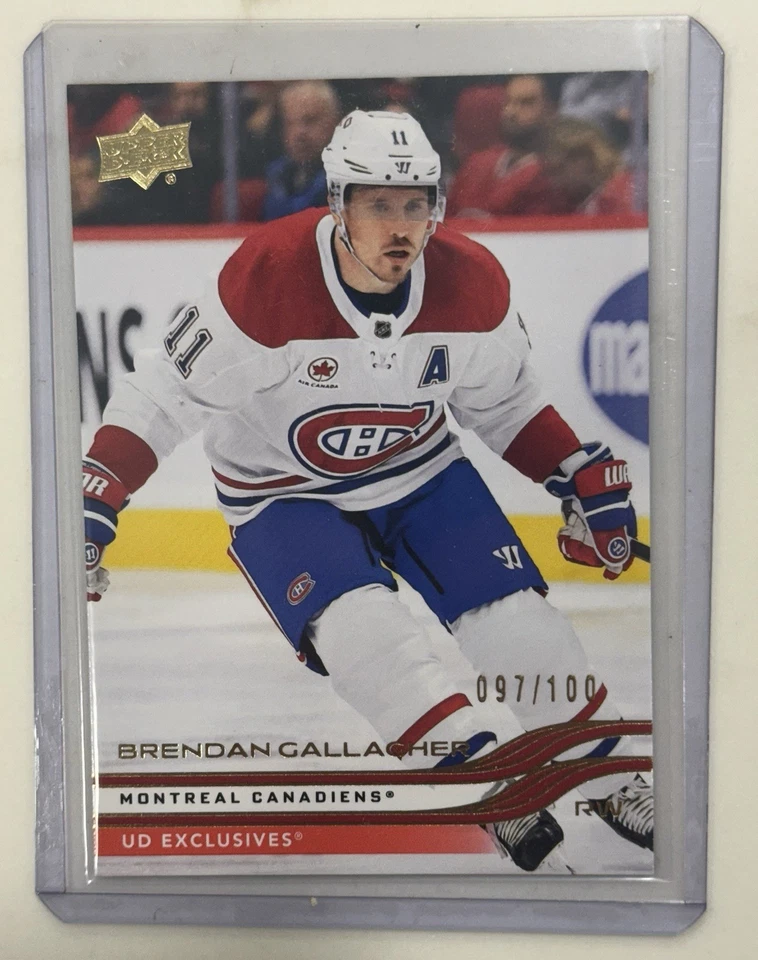 2025-2026 Upper Deck Series 1 Brendan Gallagher UD Exclusive /100 #89 SP - Image 1 of 3