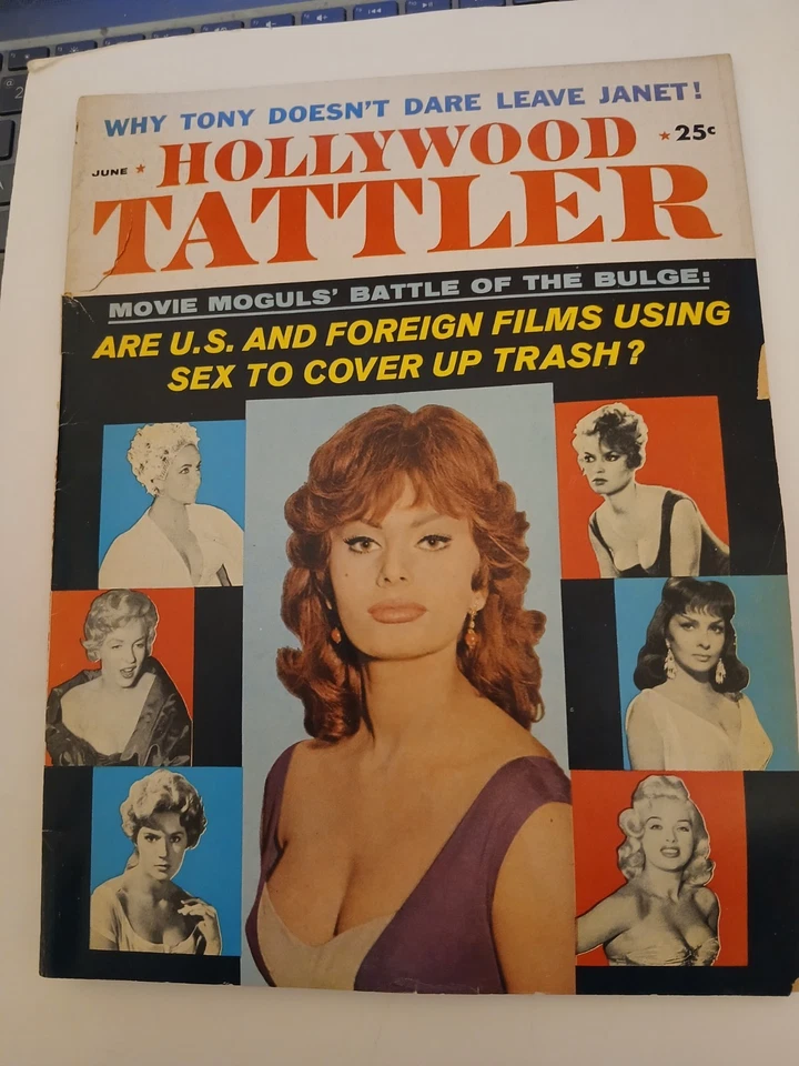 Natalie Wood, Jayne Mansfield, James Cagney - Hollywood Tattler Magazine 1962 - Image 1 of 1