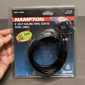 Hampton 6' selbstwickelndes vinylbeschichtetes Stahlkabel Hergestellt in den USA - Bild 1 von 6