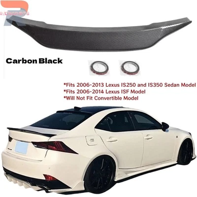 Asa spoiler traseira porta-malas ABS preto carbono para LEXUS IS250 IS350 2006-2013 - Imagem 1 de 4