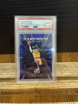 Lebron James 2024-25 Donruss HARDWOOD MASTERS Holo Blue Laser /49 PSA 10 POP 3 - image 1 of 4