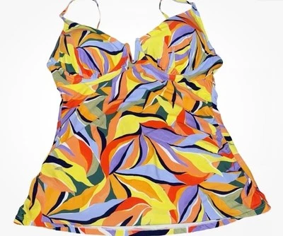 Traje de baño Tankini Anne Cole para mujer talla mediana Top correas ajustables color vivo Foto 1 de 4