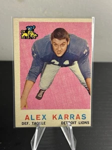 1959 Topps Football Alex Karras #103 Detroit Lions HOF ROOKIE CARD! - Foto 1 di 2