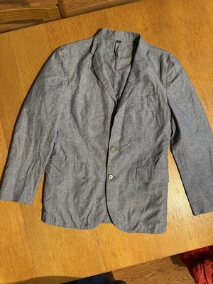J Crew Blazer Mens 38R Blue Cotton Linen Ludlow Somelos Unstructured Slim Fit - Image 1 of 4