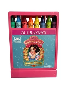1989 Disney Princess Snow White Crayons Built in sharpener 16ct NOS Nostalgia - Picture 1 of 2