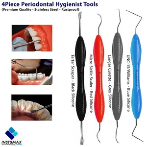 Manico Silicone Igienista Parodontale Dentale Falce Scaler Rimuovi Tartaro Placca - Foto 1 di 35