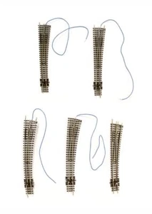 PECO 'N' GAUGE LOT OF 5 'STREAMLINE' CURVED/ STRAIGHT RIGHT HAND TURNOUTS -TRACK - Picture 1 of 5