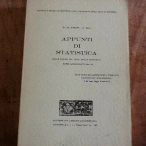 APPUNTI DI STATISTICA S. De Simoni, A. Gili 1967 - Picture 1 of 1