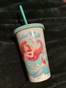 Brandneu mit Etikett neu Disney Arielle die kleine Meerjungfrau Becher & Strohhalm - türkisblau - Bild 1 von 5