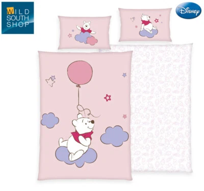 Disney Winnie the Pooh Baby Bettwäsche 40x60 + 100x135cm, 100% Baumwolle mit RV