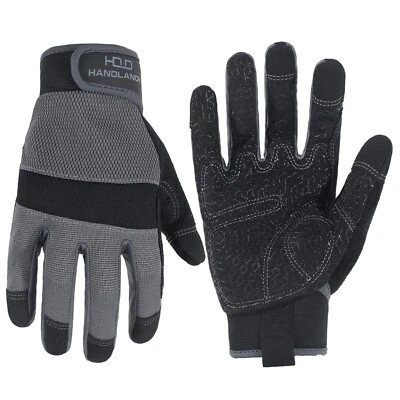 Guantes de trabajo HANDLANDY con agarre para mujer y hombre, guantes tácticos utilitarios de seguridad Foto 1 de 4