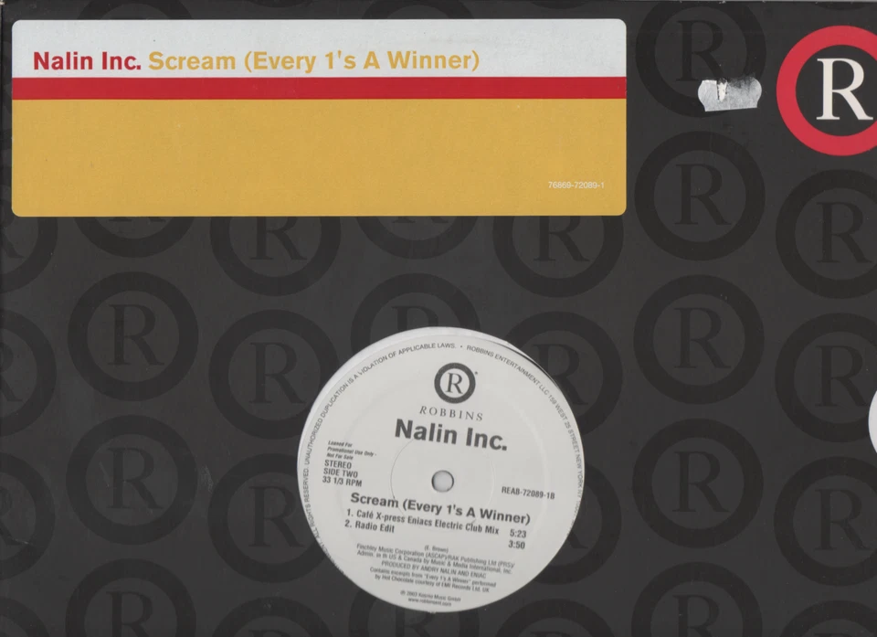 Nalin Inc. Scream Every 1's a Winner Limited Edition Remixes Vinyl LP Eniac - Image 1 of 1